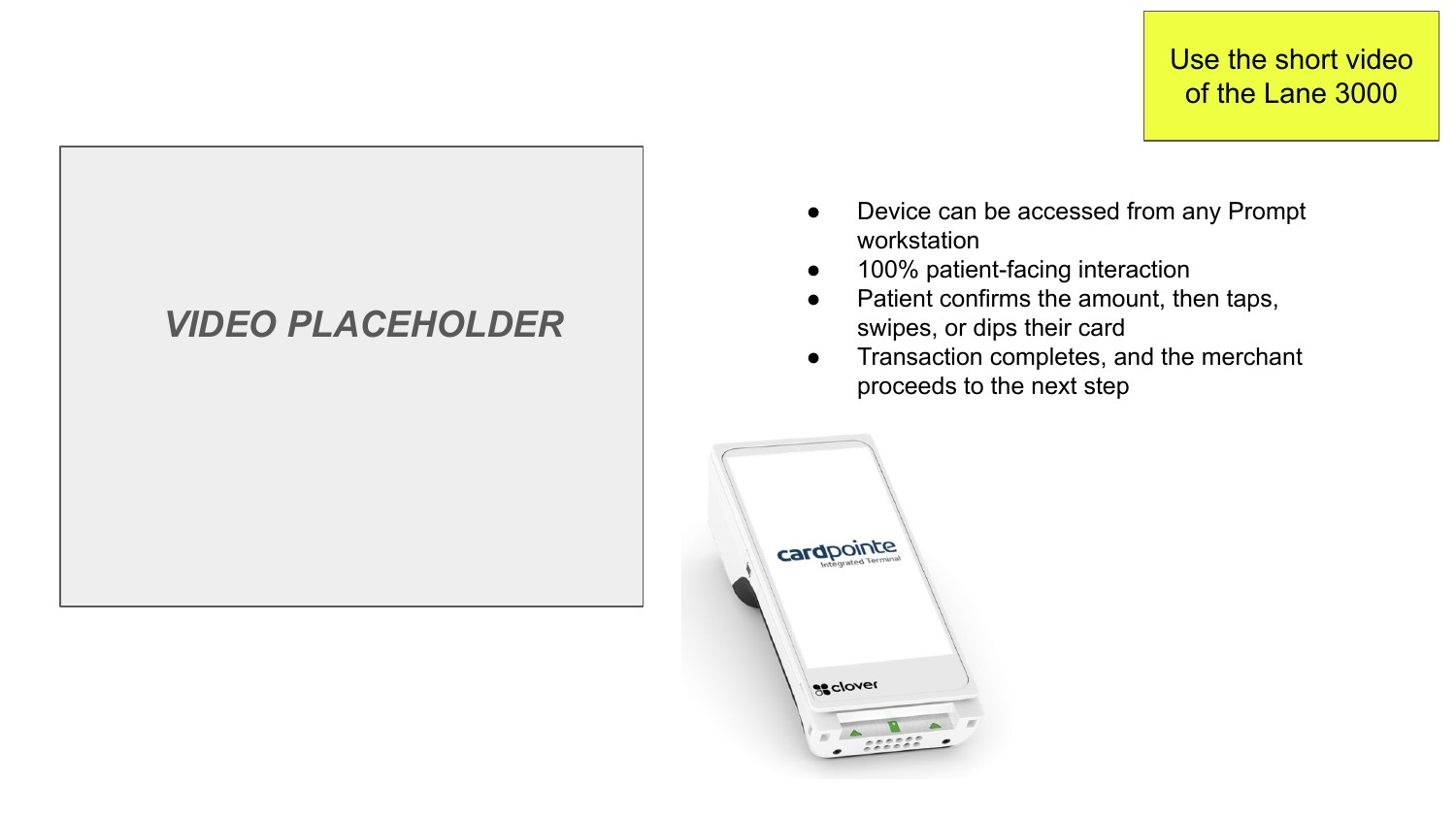 Original draft slide with a grey video placeholder box