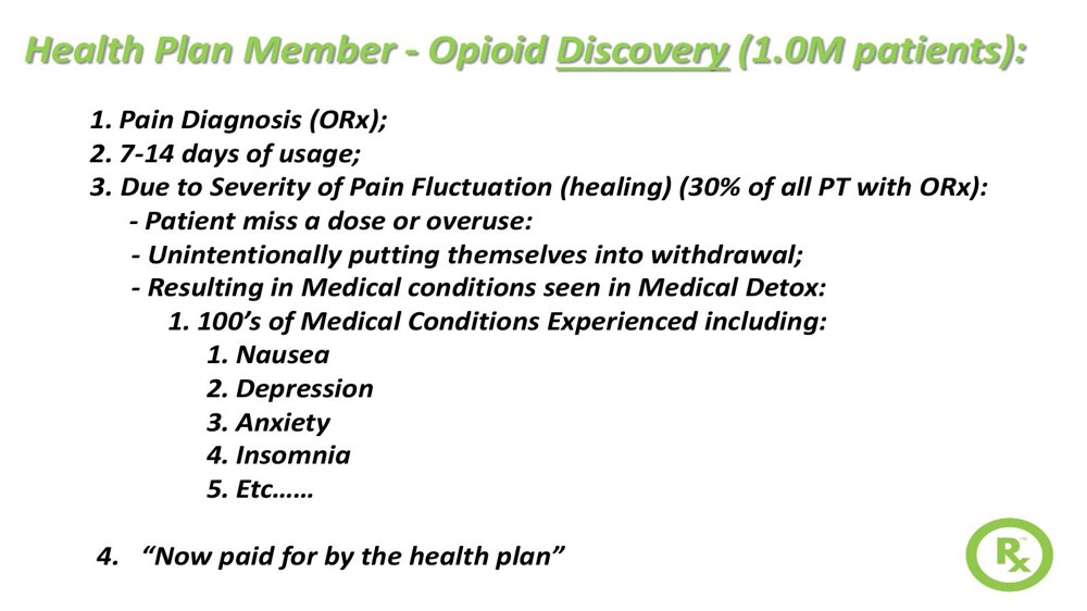 Original discovery slide, a wall of clinical bullet points