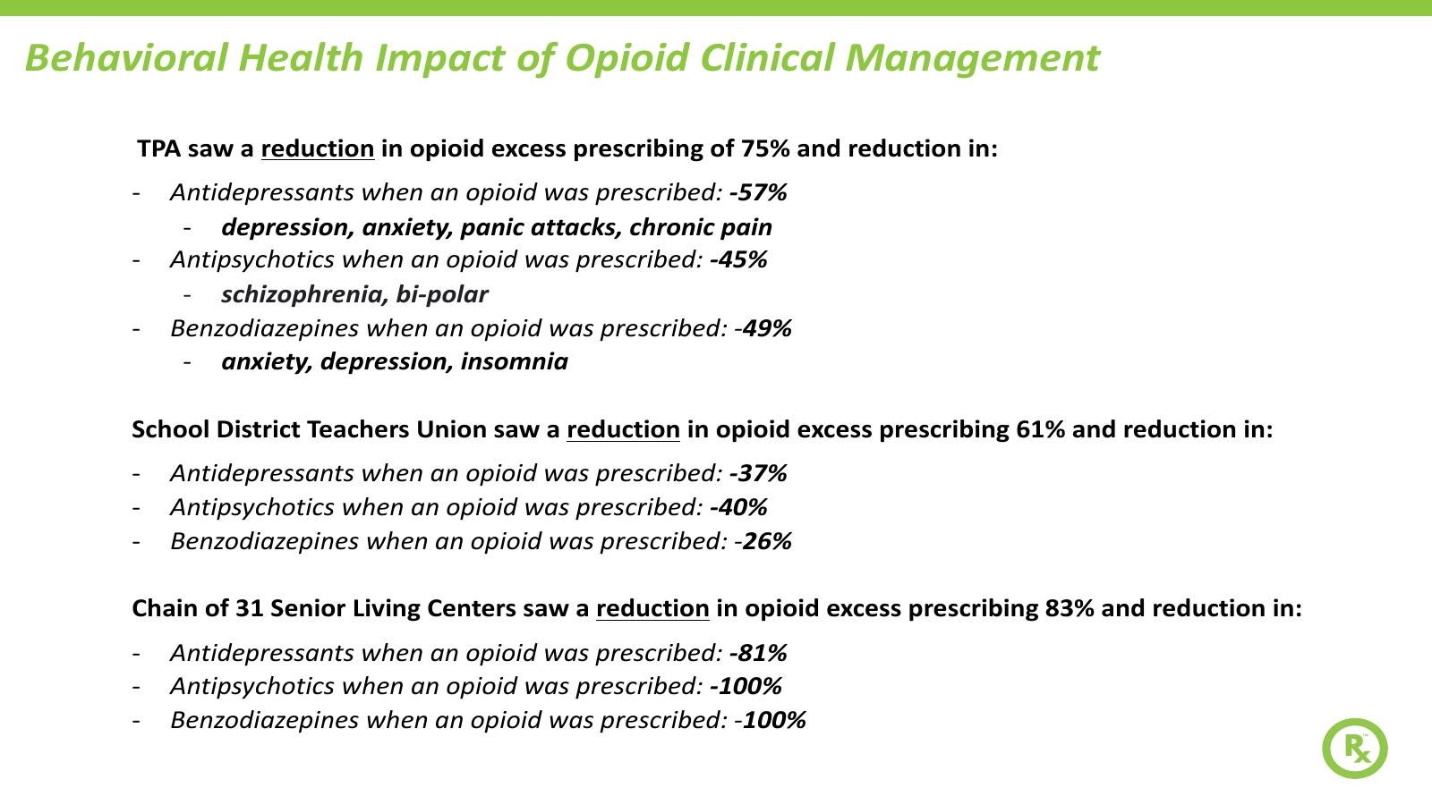 Original results slide, a wall of bullet text