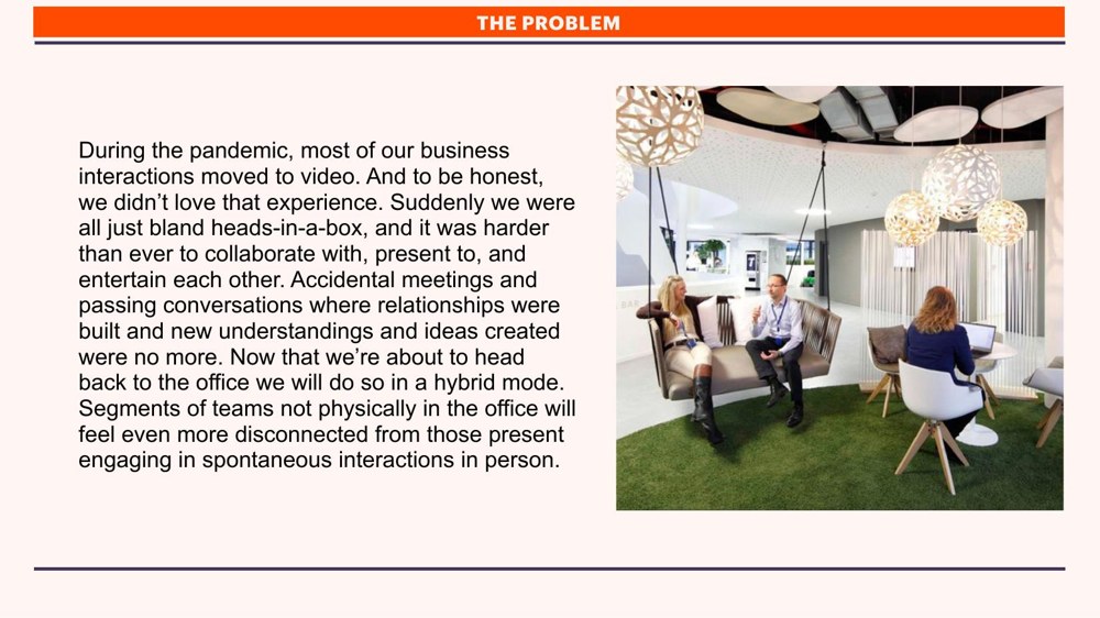 Original Stork problem slide, a full paragraph of text